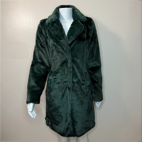 coalition LA Jackets & Blazers - Green faux fur single breasted coat